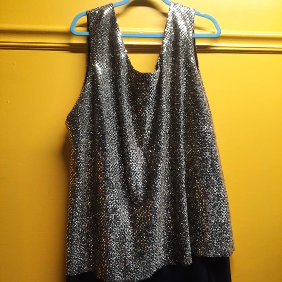 Y2K Patra Woman Black with Gold sequin v-neck top Midi formal dress 24 - Picture 3 of 5